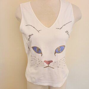 Vintage 80's Together Cat Tank Top